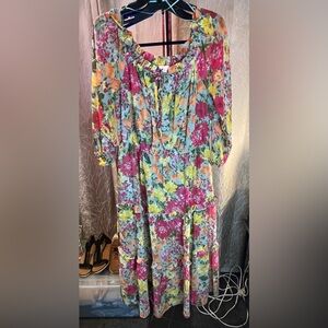 LC Lauren Conrad Colorful Floral Dress